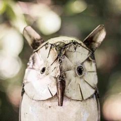 Recycled White Owl Sculpture