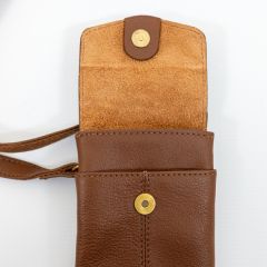 National Trust Leather Phone Bag, Brown