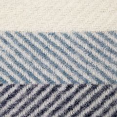 National Trust Wool Throw Fishbone Stripe Blue