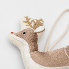 Embroidered Organic Cotton Reindeer