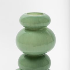 Green Glass Pebble Vase