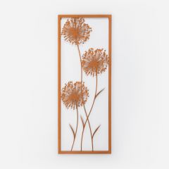 Alliums in Frame, Rust Wall Art