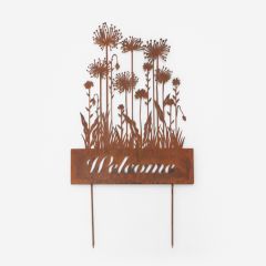 Wildflower Ground Stake Welcome Sign