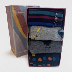 Thought Bamboo Bird Print Sock Box, 4 pack - Men's 7-11