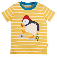 Frugi and National Trust Sid Applique T-Shirt, Paddling Puffins