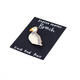 Screen Printed Brooch, Puffin
