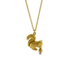 Alex Monroe Squirrel Necklace, Gold Plate