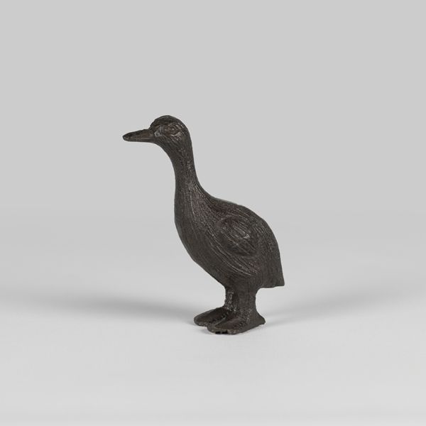 Cast Iron Duckling Sculpture