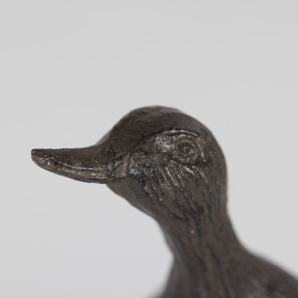 Cast Iron Duckling Sculpture