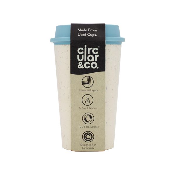 Circular & Co Cream and Blue NOW Reusable Coffee Cup