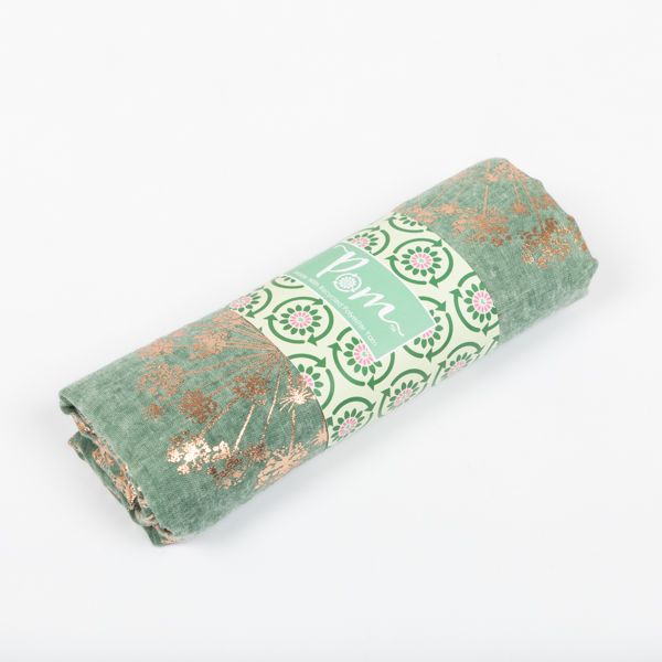 Peace Of Mind Sage Cow Parsley with Foil Recycled Polyester Scarf