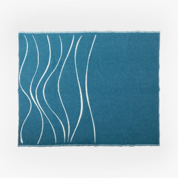 National Trust Jacquard Marine Wave Throw