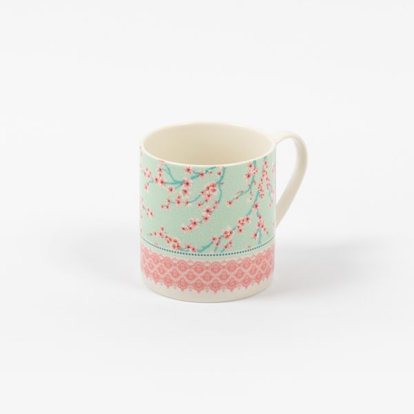 Pink Blossom Bone China Recycled Mug