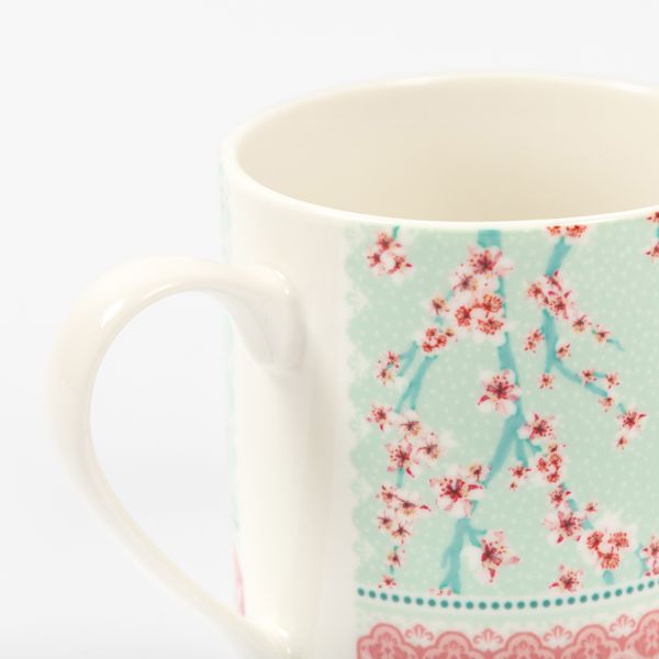 Pink Blossom Bone China Recycled Mug