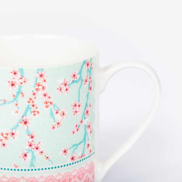 Pink Blossom Bone China Recycled Mug