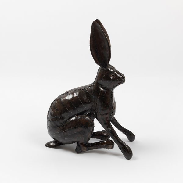 Chi Africa Sitting Hare Recycled Metal Sculpture