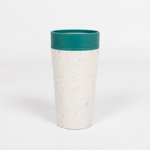 Circular & Co 12oz Chalk and Aqua Marine Green Reusable Coffee Cup