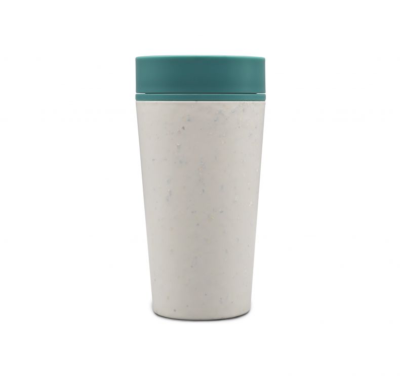 Circular & Co 12oz Chalk and Aqua Marine Green Reusable Coffee Cup