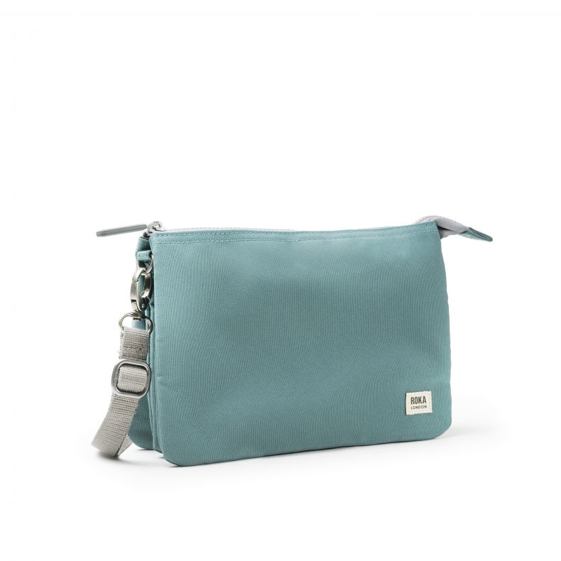 ROKA London Carnaby XL Cross Body Bag in Sage