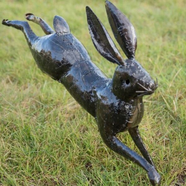 Single Bounding Hare Sculpture