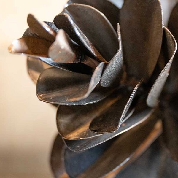 Metal Pinecone Sculpture