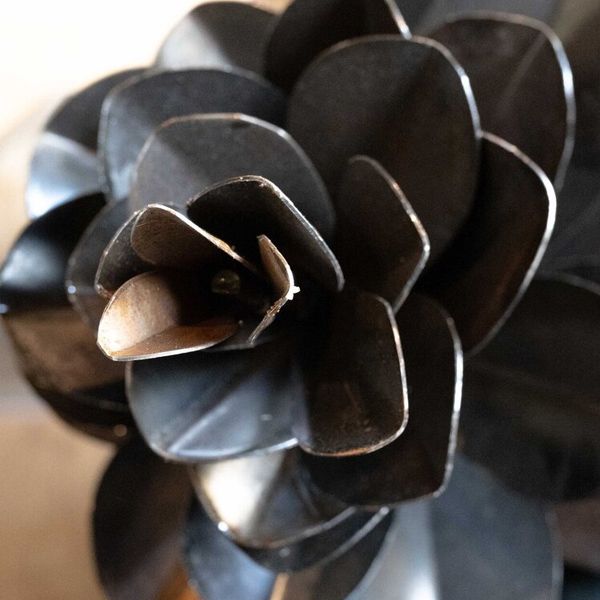 Metal Pinecone Sculpture