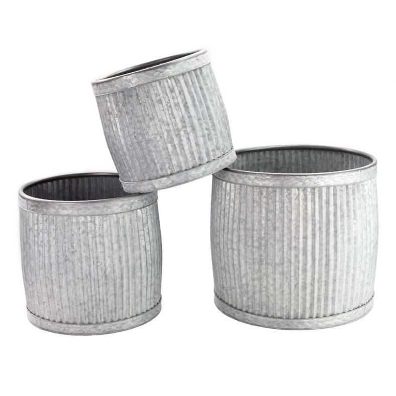 Deco Rim Low Dolly Planter, Set of 3