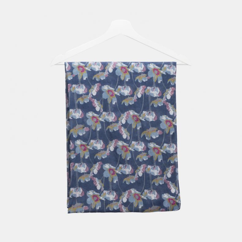 National Trust Peony Bloom Navy Organic Cotton Scarf