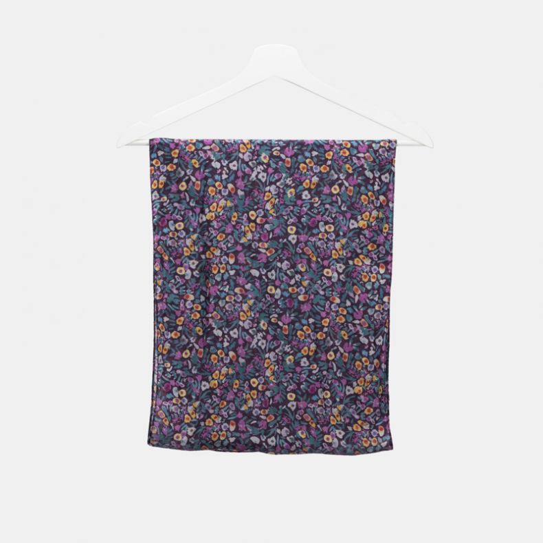 National Trust Quarry Bank Ditsy Floral Purple Silk Scarf