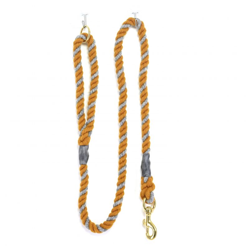 Tweedmill Rope Dog Lead, Mustard/Grey