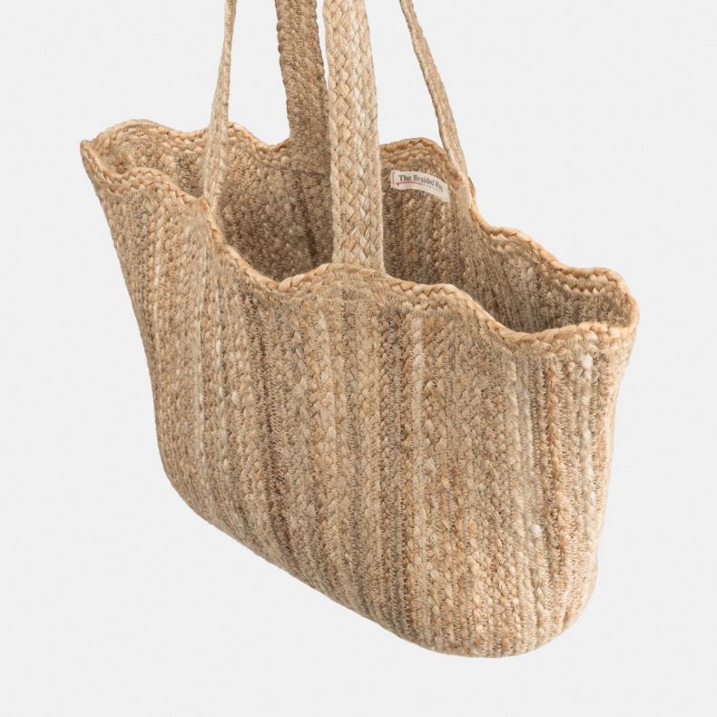 The Braided Rug Company Natural Scallop Tote Bag