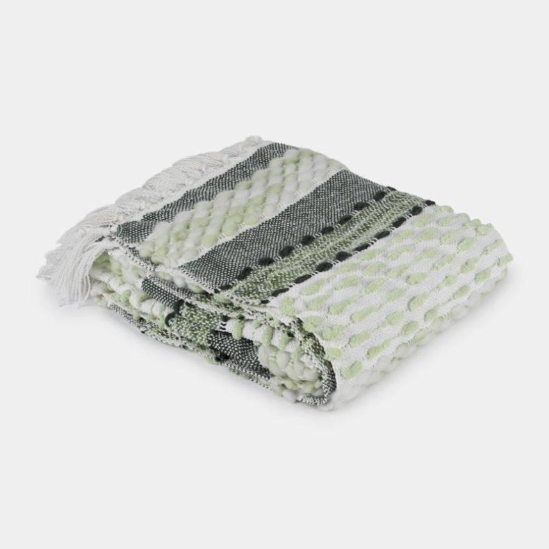 National Trust Textured Recycled Throw, Meadow Green