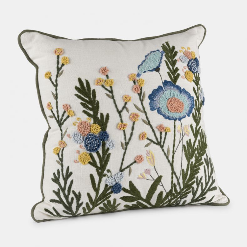 National Trust Embroidered Garden Square Cushion