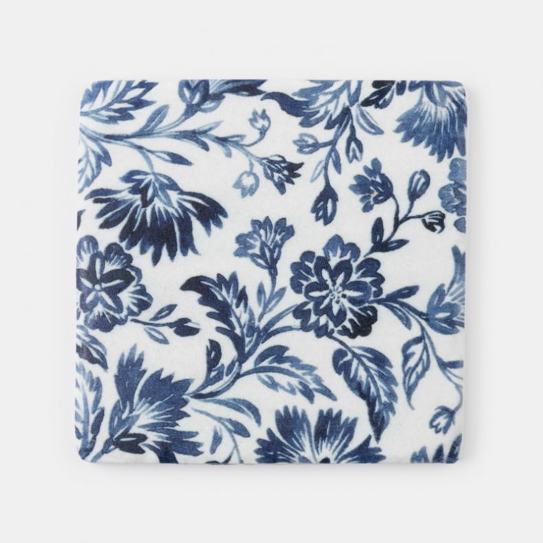 Blue Floral Coasters, Set of 4