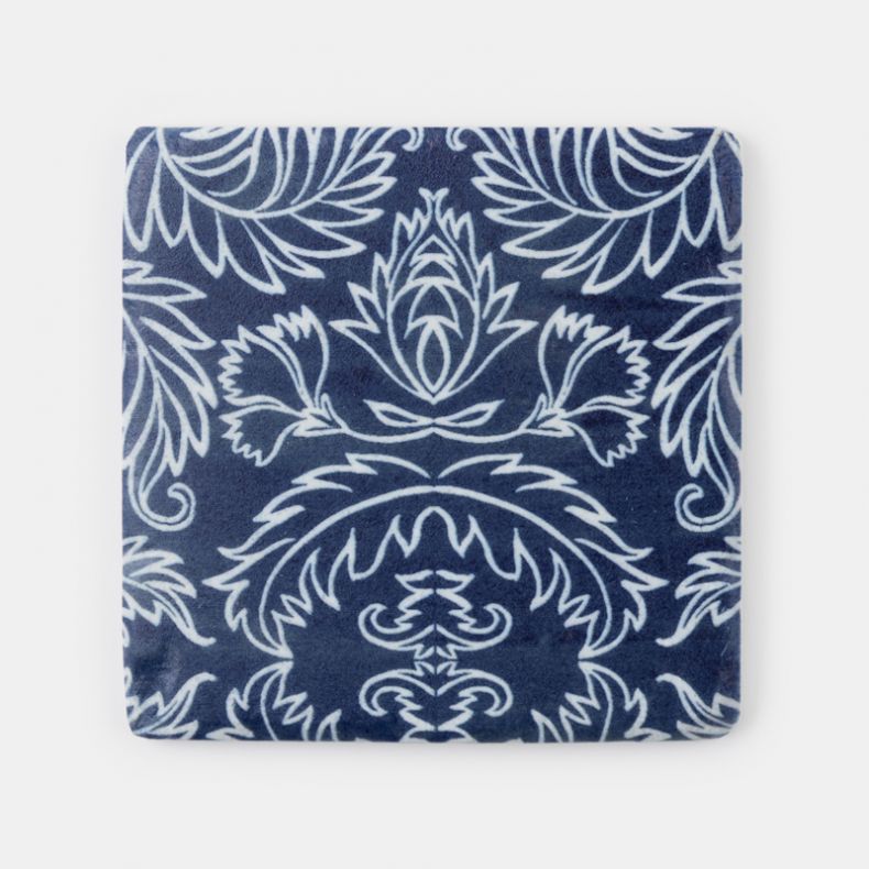 Blue Floral Coasters, Set of 4