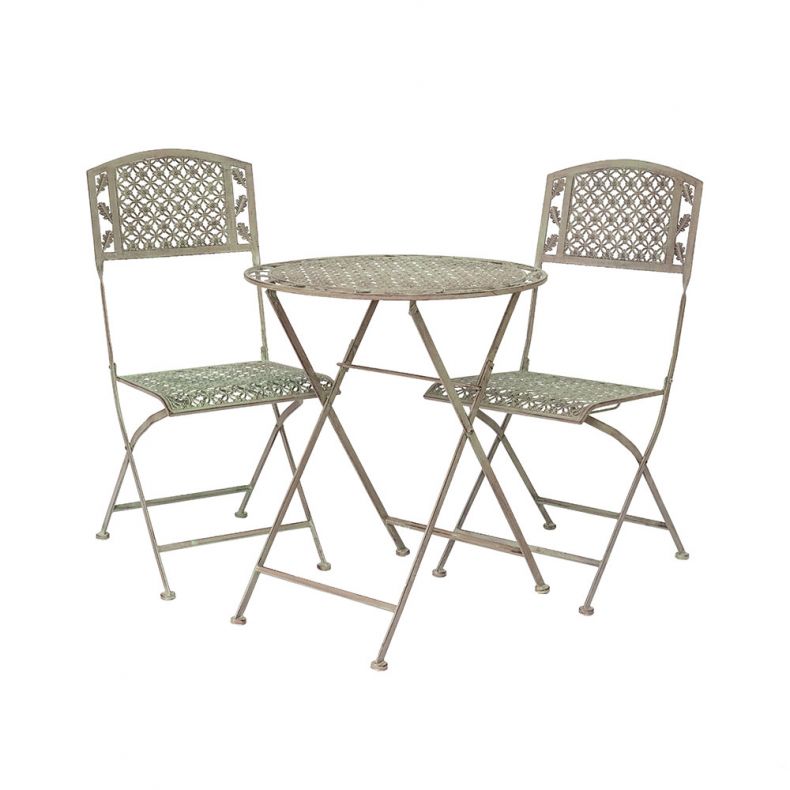 National Trust Oak Leaf Bistro Set, Sage Brown