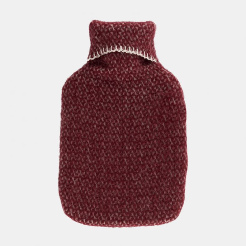 National Trust Hot Water Bottle with Cover, Red Illusion