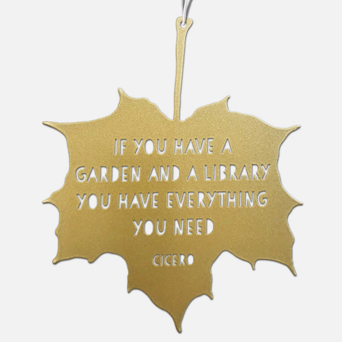 An image of Metal Maple leaf Ornament, Cicero Quote