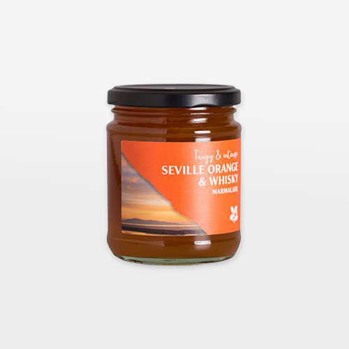 Seville Orange with Whiskey Marmalade - image shows jar of National Trust marmalade on a plain white background.