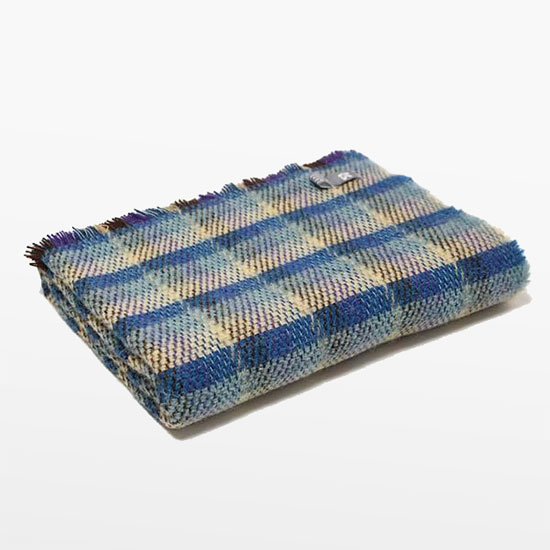 Recycled Rug (£22.00). Image shows rug, with check pattern, folded on a plain grey background.